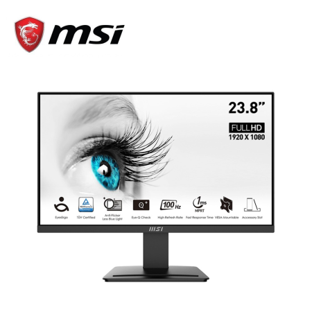MSI Pro MP2412 23.8" FHD 100Hz Flat Monitor Black ( HDMI, DisplayPort, 3Yrs Warranty )