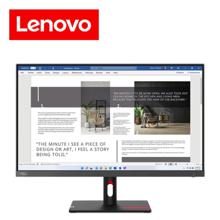 Lenovo ThinkVision S27i-30 27" FHD 100Hz Monitor ( HDMI, VGA, 3 Yr Wrty )