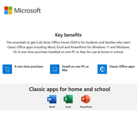 Microsoft Office Home 2024 (ESD Version) - 1User (Word / Excel / PowerPoint)