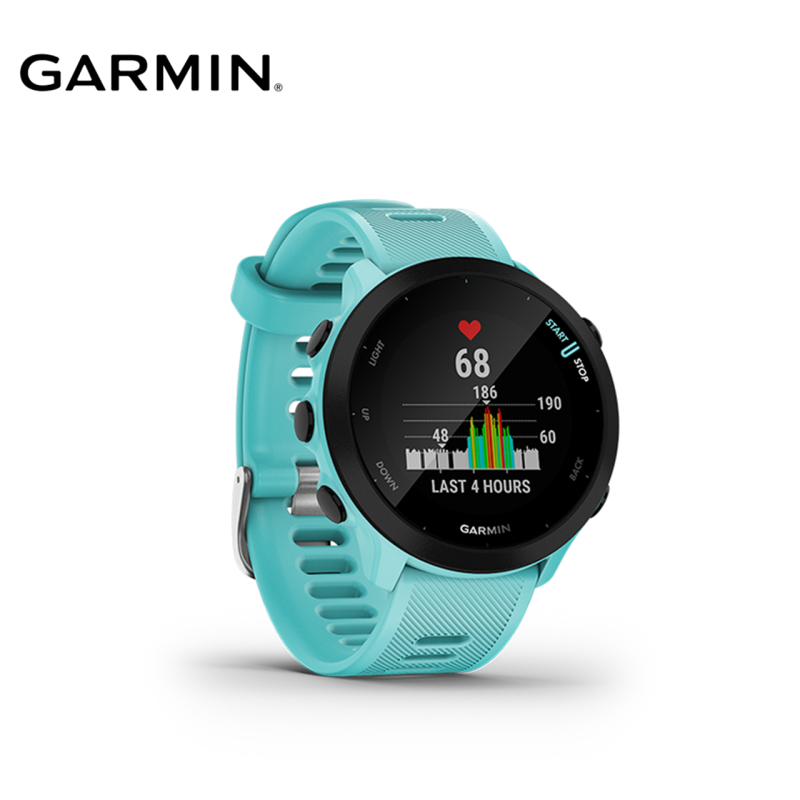 Garmin Forerunner 55 Smartwatch (Black, Aqua)