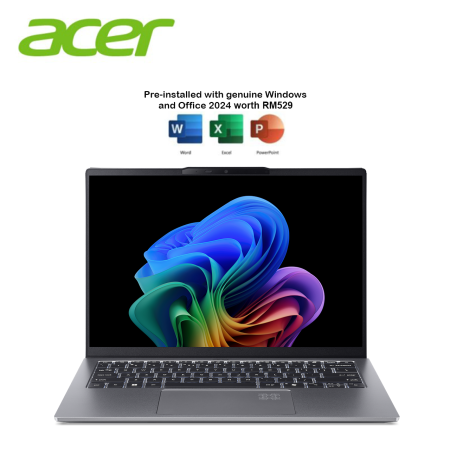 Acer Swift Go 14 AI SFG14-64-R3UG 14" WQXGA+ Laptop ( AI 5 340, 16GB, 512GB SSD, ATI, W11, HS+M365 )
