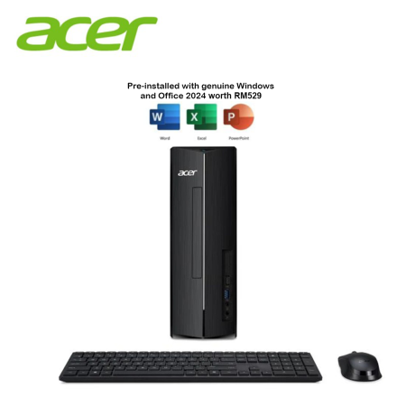Acer Aspire XC1860-265W11A Desktop PC Black ( CU7-265, 16GB, 1TB SSD, Intel, W11, HS+M365 )