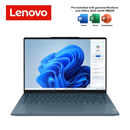 Lenovo Yoga Pro 7 14AHP9 83E30055MJ 14.5'' 2.5K Laptop Tidal Teal ( Ryzen 7 8845HS, 16GB, 1TB SSD, RTX3050 6GB, W11, HS+M365 )