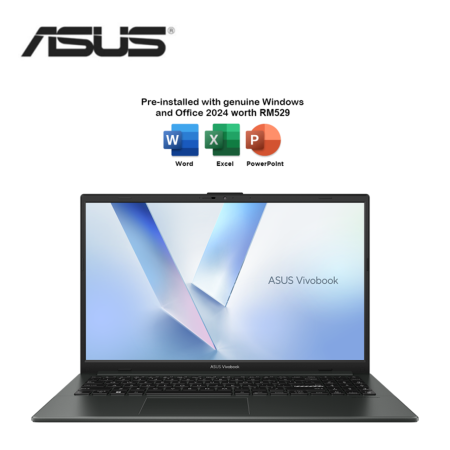 Asus VivoBook Go 15 E1504F-ABQ770WS 15.6'' FHD Laptop Mixed Black ( R3-7320U, 8GB, 512GB SSD, ATI, W11, HS+M365 )
