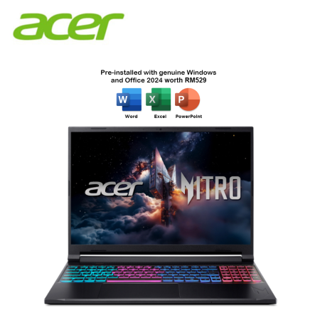 Acer Nitro V16s AI ANV16S-41-R8T2 16" WUXGA 180Hz Gaming Laptop ( R5-240, 16GB, 512GB SSD, RTX5050 8GB, W11, HS+M365 )