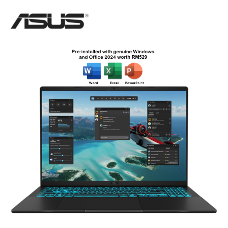 Asus V16 V3607V-JRP188WS 16'' WUXGA Gaming Laptop Black ( C5-210H, 8GB, 512GB SSD, RTX3050 6GB, W11, HS+M365 )