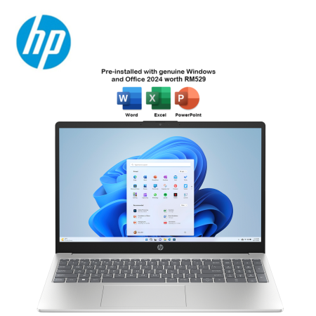HP 15-fd0907TU 15.6" FHD Laptop Natural Silver ( C5-120U, 16GB, 512GB SSD, Intel, W11, HS+M365 )