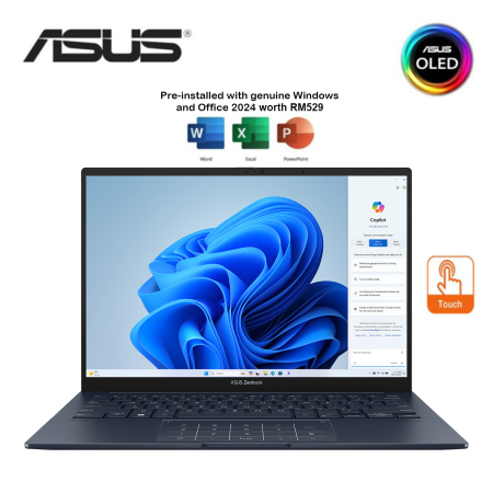 Asus Zenbook 14 UX3405C-AQL246WS/ UX3405C-AQL248WS 14” WUXGA OLED Laptop ( CU5-225H, 16GB, 512B SSD, Intel Arc, W11, HS+M365 )