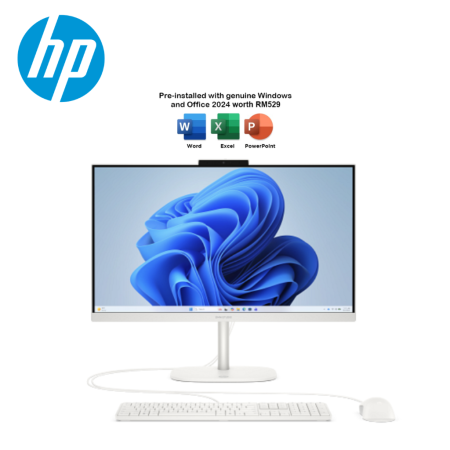 HP OmniStudio 24-cv0006d 23.8" FHD All-in-One Desktop PC Cotton White ( R3 30 , 8GB, 512GB SSD, ATI, W11, H&S+M365 )