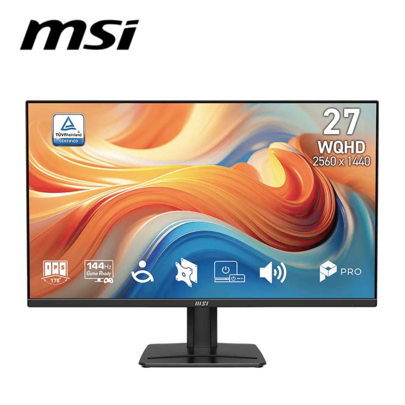 MSI PRO MP275Q E14 27" WQHD 144Hz Flat Monitor ( Speaker, HDMI, DP, 3Yrs Warranty )