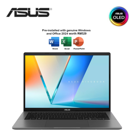 Asus VivoBook S 14 OLED M3407G-ASF545WS/M3407G-ASF546WS 14'' WUXGA Laptop ( AI 7 445, 16GB, 512GB SSD, ATI, W11, HS+M365 )