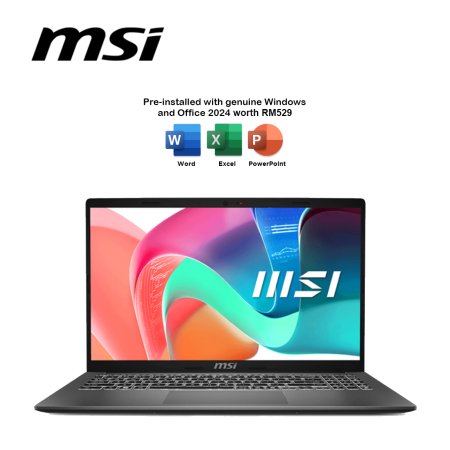 MSI Modern 15 F1MG-1204 15.6" FHD Laptop Platinum Gray ( Core™ 5 120U, 16GB, 512GB SSD, Intel, W11, HS )