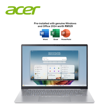 Acer Swift Edge 14 AI SFE14-I51-737C 14" WQXGA+ OLED Laptop ( CU7 355, 32GB, 1TB SSD, Intel, W11, HS+M365 )
