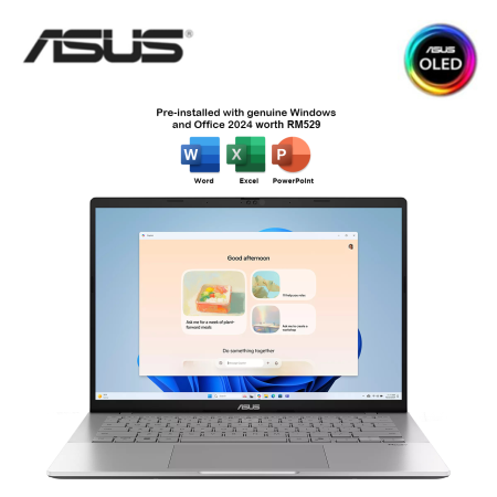 Asus Vivobook S14 S3407C-ASF745WS/ S3407C-ASF746WS 14" WUXGA Laptop ( CU7-255H, 16GB, 512GB SSD, Intel, W11, HS+M365 )