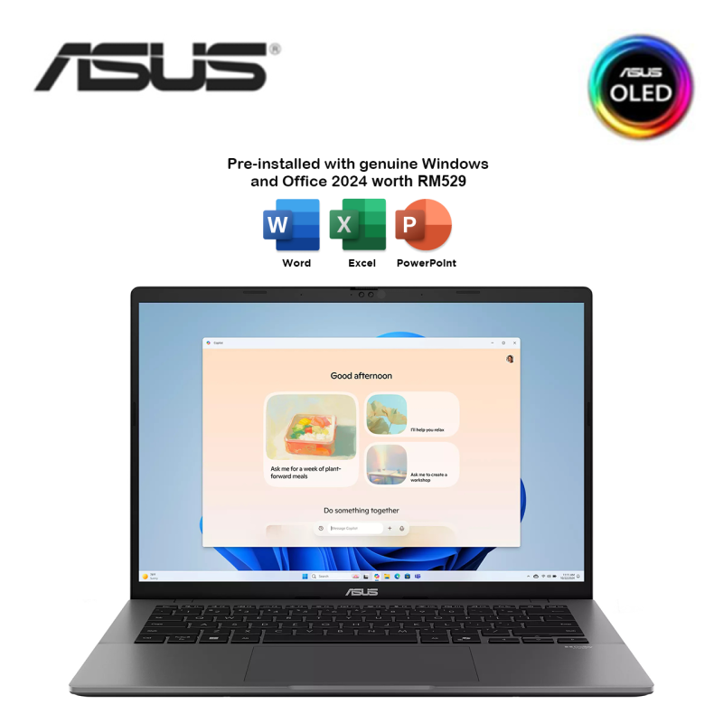 Asus Vivobook S14 S3407C-ASF745WS/ S3407C-ASF746WS 14" WUXGA Laptop ( CU7-255H, 16GB, 512GB SSD, Intel, W11, HS+M365 )
