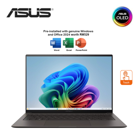 Asus Zenbook S14 OLED UX5406A-ASU392WS/ UX5406A-ASU393WS 14" 3K Touch Laptop ( CU9-386H, 32GB, 512GB, Intel, W11, HS+M365 )