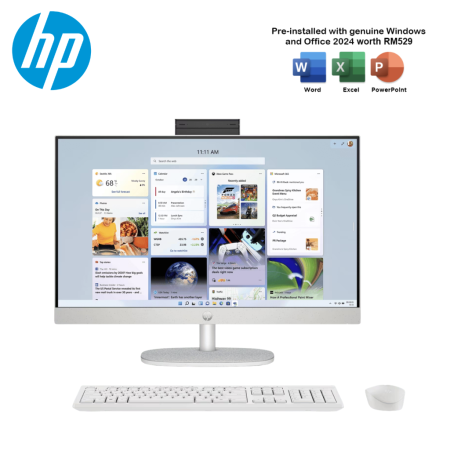 HP 24-cr0259d 23.8" FHD All-in-One Desktop PC ( i5-1334U, 8GB, 512GB SSD, Intel, W11, HS+M365 )