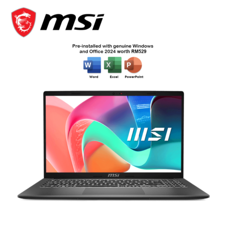 MSI Modern 15 F1MG-1258 15.6" FHD Laptop Platinum Gray ( Core 5 120U, 16GB, 512B SSD, Intel, W11, H&S )