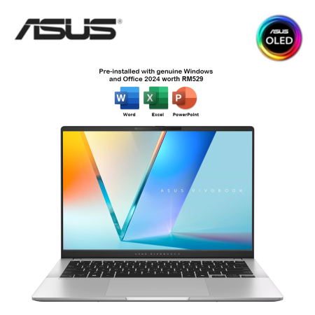 Asus Vivobook S 14 S5406S-ALSF322WSP 14'' WUXGA OLED Laptop  Cool Silver ( CU5-226V, 16GB, 512GB SSD, Intel, W11, HS+M365 )