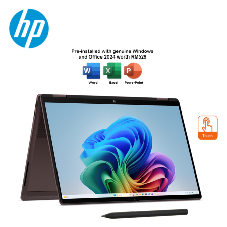 HP OmniBook X FlipNGAI 14-kc0062AU/14-kc0063AU 14" 2K Touch 2-in-1 Laptop ( AI 7 445, 16GB, 512GB SSD, ATI, W11, HS+M365 )