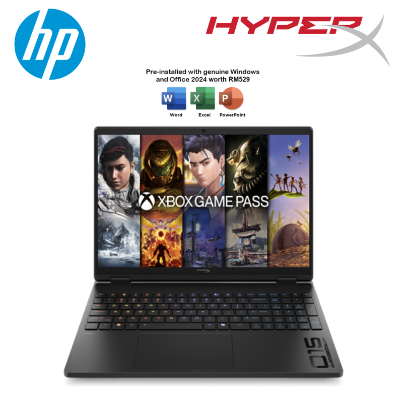 HP HyperX OMEN 15-gb0187AX 15.3'' 2K 165Hz Gaming Laptop ( R7 8745HX, 16GB, 512GB SSD, RTX5050 8GB, W11, HS+M365 )
