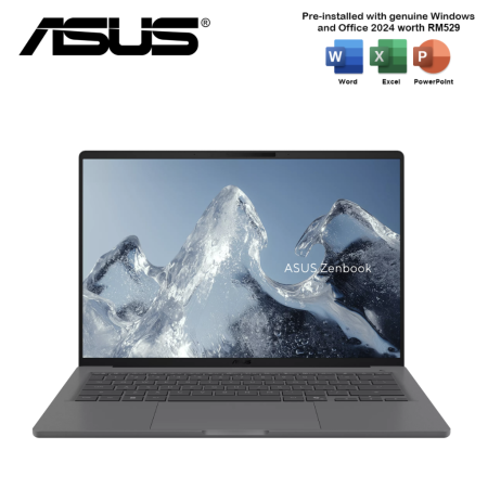 ASUS Zenbook A14 UX3407N-AQD992WS 14" WUXGA OLED Laptop Iceland Gray (SD X2E88100, 16GB, 512GB, Qualcomm, W11, HS+M365)