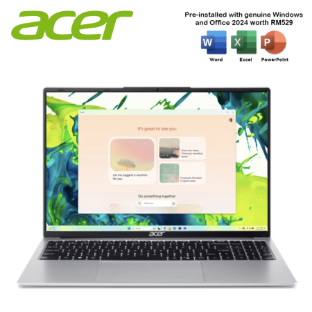 Acer Aspire Lite 16 AL16-71P-54R5 16" FHD WUXGA Laptop Light Silver ( CU5-125H, 16GB, 512GB SSD, Intel, W11, HS+M365 )