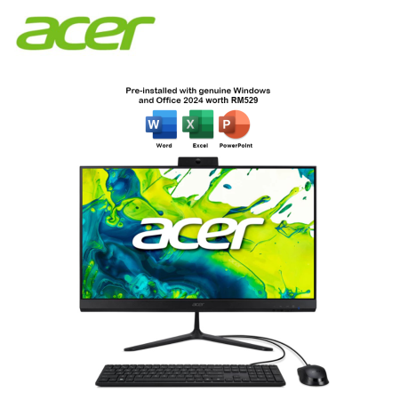 Acer Aspire C24B-GCZN-35400W11 23.8" FHD All-In-One Desktop PC (R3-5400U, 16GB, 512GB SSD, ATI, W11, HS+M365)