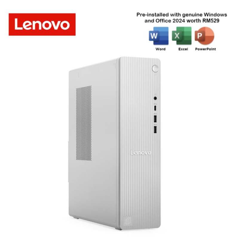 Lenovo IdeaCentre Tower 08IAS10 91CF0044MI Desktop PC Cloud Grey (CU7-265, 16GB, 512GB SSD, Intel, W11, HS+M365)